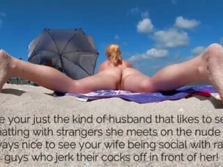 Exhibicionista manželka pani bozk nahé pláž sexuálny sliedič zobanie vták tease&excl; ona je jeden na môj obľúbené exhibicionista wives&excl;