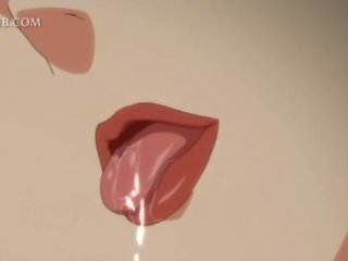Uskyldig anime mademoiselle fucks stor pecker mellom pupper og kuse lepper
